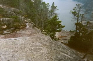 Looking down towards the bay by Squamish, Stawamus Chief Trail 1995-10.